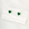 Cute Heart Stainless Steel Cubic Zirconia Stud Earrings AW0516-3