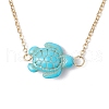 4Pcs 4 Styles Beach Dyed Synthetic Turquoise Starfish Turtle Pendant 304 Stainless Steel Chain Necklaces NJEW-JN05249-4