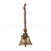 Iron Bell & Tibetan Style Alloy Flower Pendant Decorations HJEW-JM03368-2