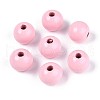 Spray Painted Round Natural Schima Wood Beads WOOD-A018-12mm-05-1