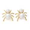 304 Stainless Steel & ABS Plastic Imitation Pearl Spider Stud Earrings EJEW-S253-20G-2