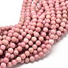 Natural Rhodonite Round Bead Strands X-G-P072-38-4mm-1