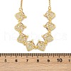 Brass Micro Pave Clear Cubic Zirconia Fruit Bib Necklaces NJEW-F342-01A-G-5