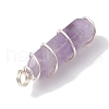 Natural Amethyst Double Terminal Pointed Pendants PALLOY-JF02673-01-4