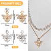 BENECREAT 8Pcs 2 Colors Brass Micro Pave Clear Cubic Zirconia Charms KK-BC0010-04-2