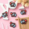 10Pcs Cartoon Blackboard Letter Silicone Focal Beads JX885A-3