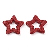 Star Shape Polymer Clay Rhinestone Beads CLAY-NH0001-06B-1