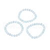 Round Natural Selenite Beaded Stretch Bracelets BJEW-L694-002A-01-1