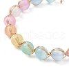 Round Natural Dyed Selenite Bead Bracelets BJEW-TA00592-3