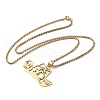 304 Stainless Steel Hollow Cowboy Hat Pendant Necklaces NJEW-H065-27G-2