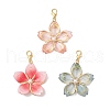 3Pcs 3 Colors Glass Pomegranate Flower Pendant Decorations HJEW-JM03399-2