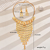 Elegant Middle Eastern Style Iron Flower Oval Tassels Earrings & Necklaces Sets for Women's Banquet IO3336-5