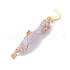 3Pcs 3 Styles Electroplated Natural Quartz Crystal Copper Wire Wrapped Pendants PALLOY-JF02586-01-4