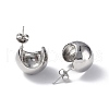 Brass Oval Dome Stud Earrings for Women EJEW-P214-04P-1