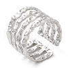 Non-Tarnish 304 Stainless Steel Multi Line Open Cuff Ring for Women RJEW-M149-18P-3