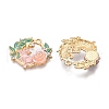Rack Plating Alloy Enamel Pendants ENAM-N056-371KCG-02-2