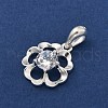 Fine Silver Pave Clear Cubic Zirconia Charms STER-P069-03A-S-2