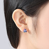 S925 Sterling Silver Cubic Zirconia Triangle Stud Earrings CX8701-5