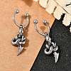 Snake 316 Surgical Stainless Steel Dangle Half Hoop Earrings for Women EJEW-G416-50AS-2