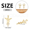 5Pcs Brass Micro Pave Clear Cubic Zirconia Pendants ZIRC-SZ0003-21-7