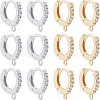 Beebeecraft 12Pcs 2 Colors Brass Micro Pave Clear Cubic Zirconia Huggie Hoop Earring Findings KK-BBC0012-09-1