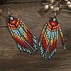 Bohemian Style Arrow Glass Bead Handmade Dangle Earrings NB2275-3
