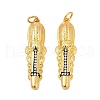 Brass Micro Pave Cubic Zirconia Pendants KK-U058-12G-1
