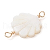 Natural Freshwater Shell Connector Charms PALLOY-JF02442-01-3