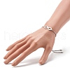 Infinity Symbol Charm Adjustable Slider Bracelet for Men Women BJEW-JB06688-02-3