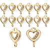 BENECREAT 16Pcs Brass Micro Pave Clear Cubic Zirconia Links Connectors ZIRC-BC0001-07-1