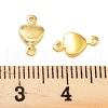 Rack Plating Brass Heart Links Connector Charms KK-S379-27G-3