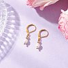 Natural Baroque Pearl Oval Leverback Earrings EJEW-JE06437-1