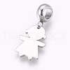 304 Stainless Steel European Dangle Charms STAS-O097-03B-2