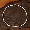 Natural White Shell & Synthetic Non-magnetic Hematite Heishi Beaded Necklaces for Women KL5338-1