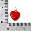 Brass Red Enamel Charms KK-Z102-23G-4