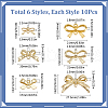 SUNNYCLUE 60Pcs 6 Colors Rack Plating Alloy Connector Charms FIND-SC0011-09B-2