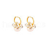 Flower with Round Alloy Crystal Rhinestone Hoop Earrings FS-WG443EB-01-5
