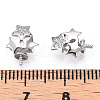Rhodium Plated 925 Sterling Silver Micro Pave Clear Cubic Zirconia Star Charms for Half Drilled Beads STER-T007-26P-3