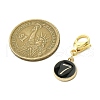 Flat Round with Number 0~9 Alloy Enamel Pendant Decorations HJEW-JM02814-3