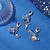 Clear Acrylic & Alloy Star & Moon & Planet Pendant Decorations HJEW-JM03051-1