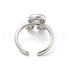 Brass Letter Open Cuff Rings for Women RJEW-G313-01R-P-3