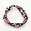 Round Natural Rhodonite Beads Strands X-G-M136-6mm-2