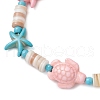 Synthetic Turquoise & Natural Freshwater Shell Beads Braided Bead Bracelets for Women BJEW-JB12023-3