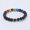 Natural Lava Rock Stretch Bracelets BJEW-F286-03G-1