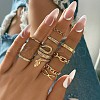 9Pcs Alloy with Rhinestone Finger Rings WG2E3D2-11-1