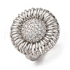 Brass Micro Pave Cubic Zirconia Cuff Rings RJEW-D323-03P-4