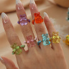 6Pcs Glass Seed Beaded Stretch Rings FS-WG68E71-01-2