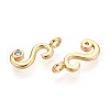 Brass Micro Pave Cubic Zirconia Charms KK-N263-97G-S-2