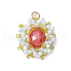 Seed Beads Beaded Charms PALLOY-MZ00273-03-1