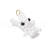 2Pcs Glass Seed Beads Rabbit & Carrot Pendants PALLOY-MZ00458-4